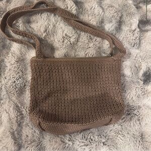 Talbots Taupe Crochet Shoulder Bag